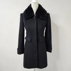 美品 &by P&D ピンキーアンドダイアン アンゴラ混 ロングコート【S】黒