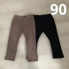 ブラウン・ブラック スリムフィットパンツ