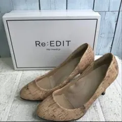 Re:EDIT コルク調 パンプス、ヒールのサムネイル