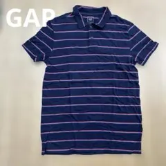 GAP メンズ ポロシャツ ボーダー ネイビー Sサイズのサムネイル