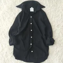 【美品】マディソンブルー 長袖ブラウス ボタンダウン 刺繍 ブラック ウール 美品】マディソンブルー 長袖ブラウス ボタンダウン 刺繍