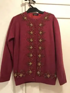 クリスセリーン風アンゴラビーズ刺繍カーディガン