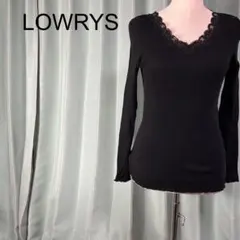 LOWRYS ブラック長袖 トップス レース付き M カジュアル シンプル