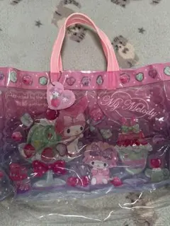 マイメロディとマイスウィートピアノ ハート型チャーム付きプールビーチバッグ
