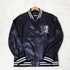 希少 SUREVE シュールブ【M】スタジャン 刺繍 合皮レザー 黒 ☆美品☆