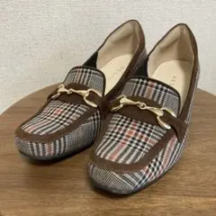 GW限定値下げ！リーガル REGAL チェック柄 ローファー 23cm 中古美品