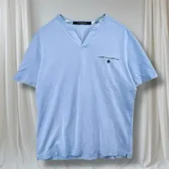 INTERMEZZO ポロシャツ 鹿の子 スキッパー 半袖 胸ポケット M 春夏のサムネイル