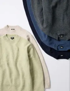 UNIQLO スフレヤーンクルーネックセーター M BLUE