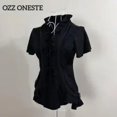 値下げ不可OZZ ONESTE ゴシック調 レースアップ フリル 半袖ブラウスのサムネイル