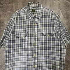 US古着 Timberland チェック柄 半袖シャツ Lサイズ/M837