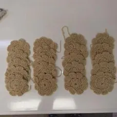 20枚　アクリルたわし　かぎ針編み花パーツ　ブランケットパーツ等　掃除グッズにも