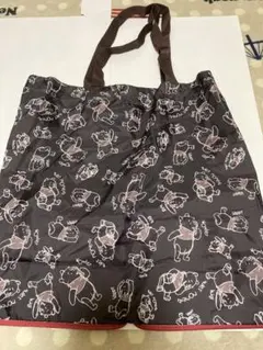 クマのプーさん収納式エコバッグ ダークブラウン