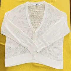 【美品】メッシュショートカーディガン XL