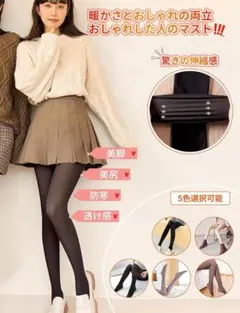 タイツ 透け感 裏起毛 レディース ストッキング 厚手【防寒タイツ・伸縮性】