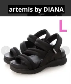 artemis by DIANA ❤️ブラックストラップサンダル厚底スポサン黒