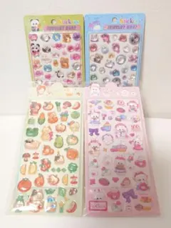 ぷっくり ジュエリーシール 4枚セット 立体シール デコシール かわいい ③
