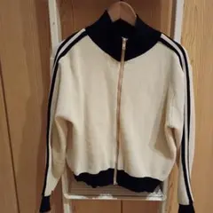 アイボリー/ブラック ジップアップジャケット