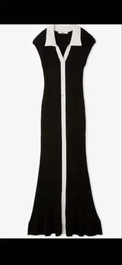 新品タグ付き　フロントボタンノースリニットワンピ