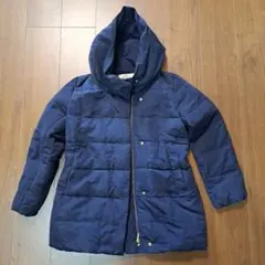 【美品】レディース ネイビー フード付き ダウンジャケット M