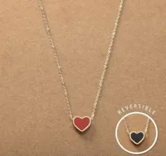 ハート型 ネックレス 赤と黒