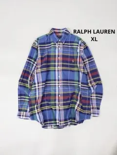 RALPH LAUREN チェック柄長袖ボタンダウンシャツ ヴィンテージ古着