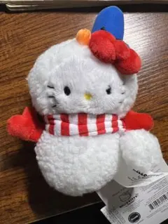 ハローキティ 雪だるま ニット帽キティぬいぐるみ　マスコット　レア 新品未開封】ハローキティ 雪だるま ニット帽キティぬいぐるみ
