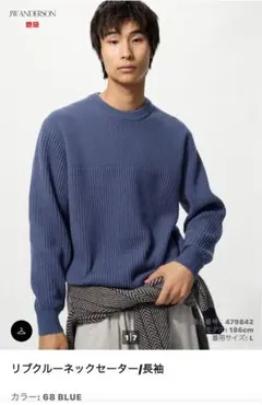 Ｌサイズ UNIQLO JW ANDERSON　リブクルーネックセーター