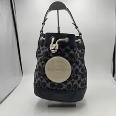 COACH バケットバッグ ネイビー/ホワイト
