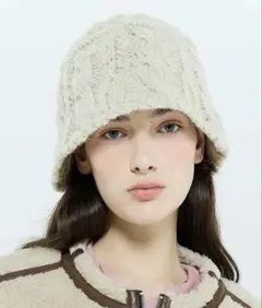 LARTIGENT L6 KNIT BUCKET HAT BEIGE