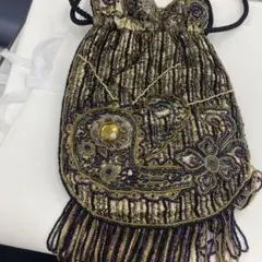 巾着ビーズ刺繍の和装用バッグ