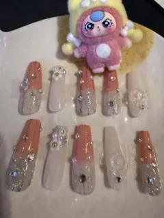 ハンドメイド 春ネイルチップ 10個セット