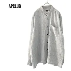 APCLUB 長袖トップス　シャツ　ストライプ総柄　おしゃれ