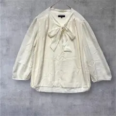 【7-I D concept】長袖ブラウス　リボンタイ　アイボリー38