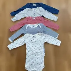 PETIT BATEAU 長袖ボディスーツ 5枚セット