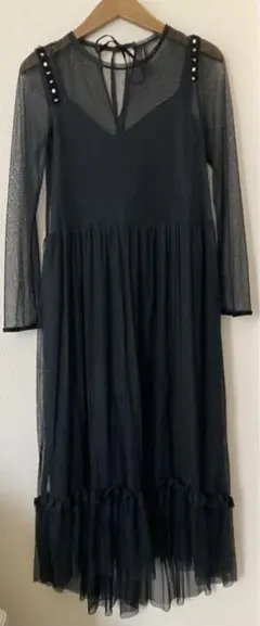 ZARA TRAFALUC◇ メッシュ　レース　ロングワンピース　透け感