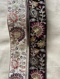 インド刺繍リボン　1m×2本