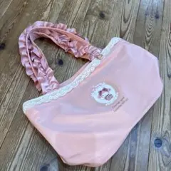 マイメロディーピンクのフリルストラップバッグ