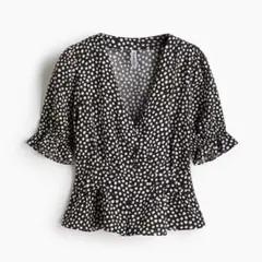 H&M ドット柄 ペプラムブラウス 半袖のサムネイル