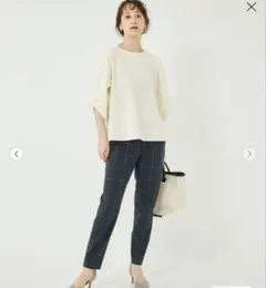 最終価格　美品　グリーンレーベルリラクシング　タックスリーブブラウス白