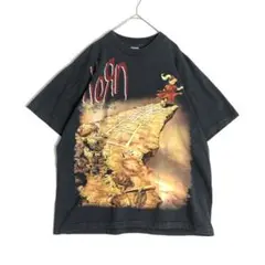 3592 Korn コーン　バンT 両面　ビッグプリント　Tシャツ　黒