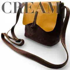 CREAM ショルダーバッグ 本革 ブラウン バイカラー 経年変化 上品 大人