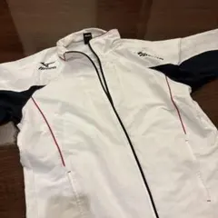 【美品】MIZUNO ミズノ スポーツジャケット ホワイト ブラック Lサイズ