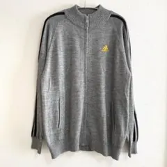 J*T様 adidas ニットジャケット フルジップ パーカー グレー L 長袖