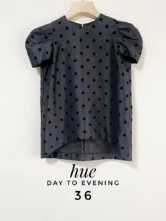 hue day to evening パール付きシャツ（半袖） hue day to evening パール付きシャツ（半袖）