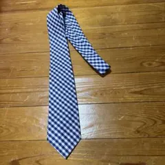 LES MUES ネクタイ ネイビーとホワイトのチェック