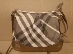 バーバリー ショルダーバッグ ノバチェック ゴールドラメ レディース キャンバス