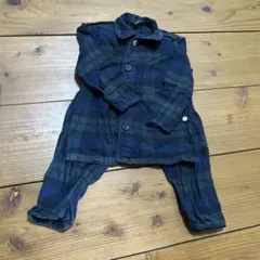 ネイビー系チェック柄パジャマ 110