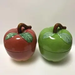 りんご　小物入れ　陶器製　青りんご　セット