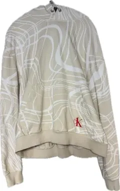 【美品】CK one ライン柄 フード付きパーカー