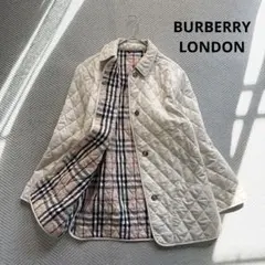 バーバリーロンドン キルティングコート ノバチェック ホワイトベージュ